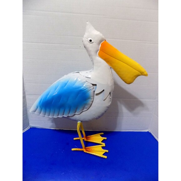 NEW Metal Pelican Sculpture Statue Figurine Coastal Nautical Decor - Picture 2 of 5
